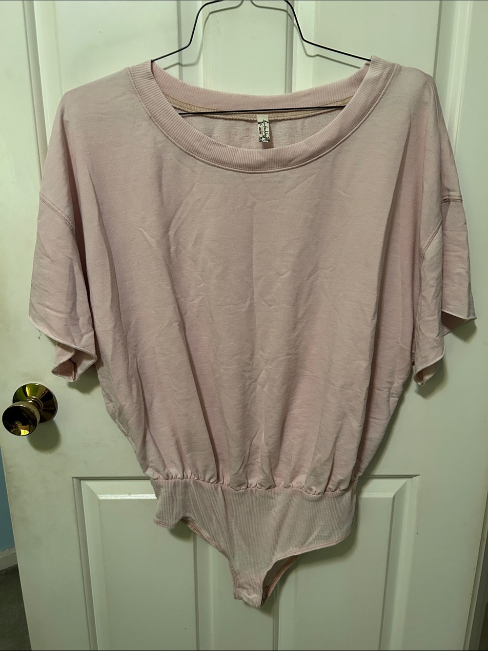 Intimately Free People Light Pink oversized Short-Sleeve Bodysuit Top Size XS